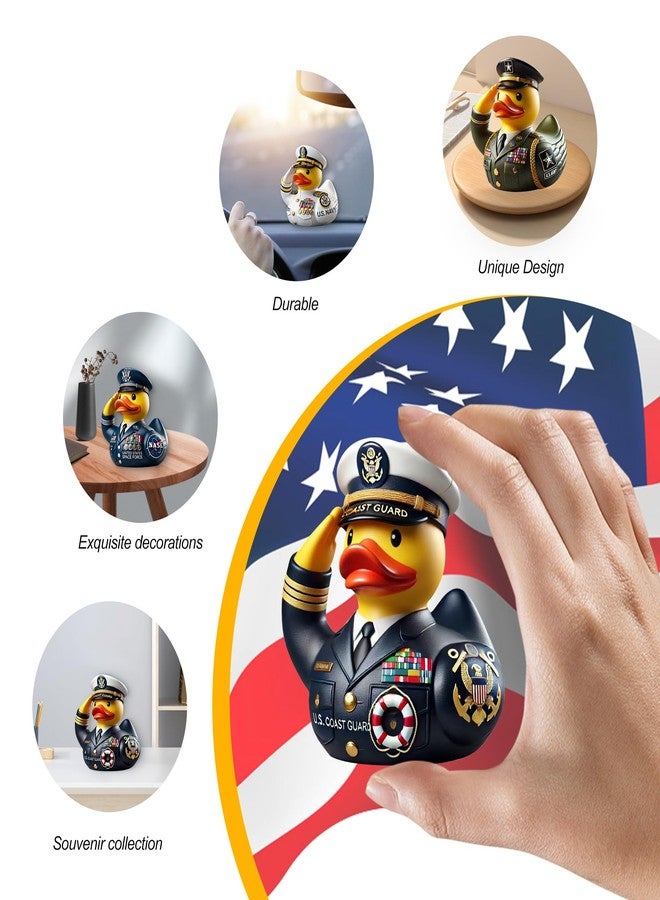 YOUNEEDFUL 2025 New Duck Captain Resin Ornament, Veteran Tribute Duck ，Military Resin Duckies Decorations for Veterans Day (Green) - Image 3